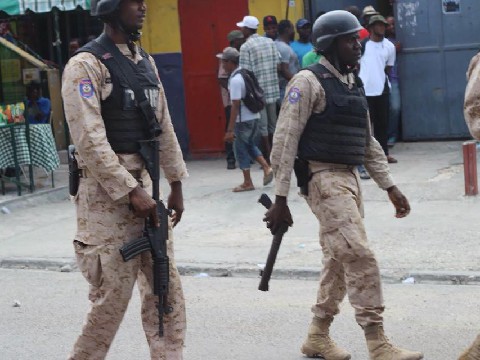 Heavily Armed Military police in riot gear